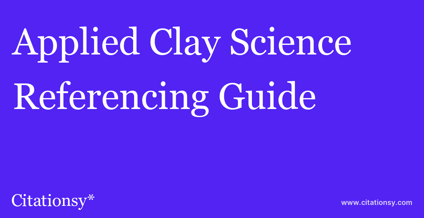 cite Applied Clay Science  — Referencing Guide